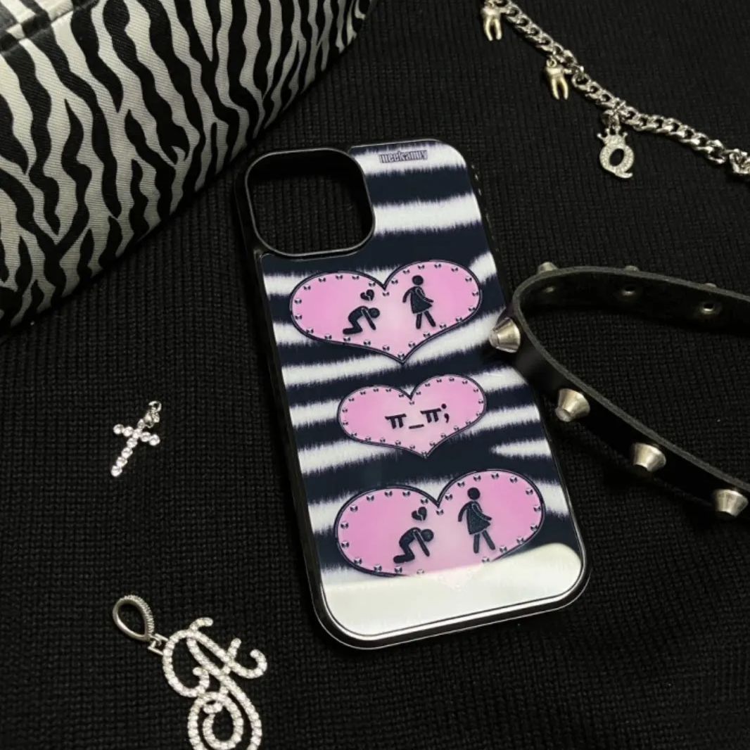 Phone Cases Customized - Niche Personality Ins Black and Pink