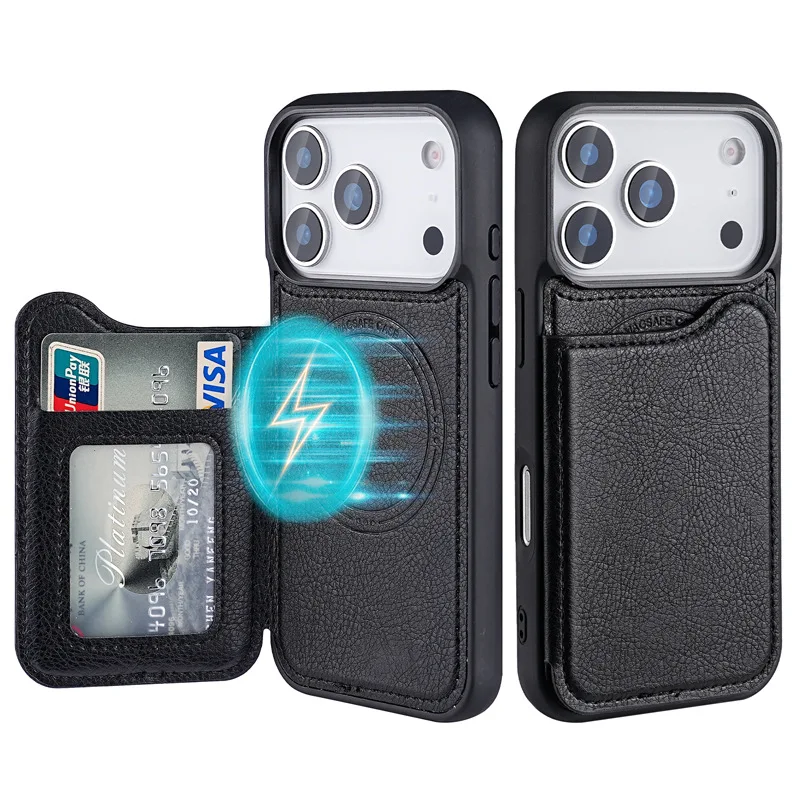 Phone Cases With Magnet - For Magsafe Magnetic Flip Leather Wallet