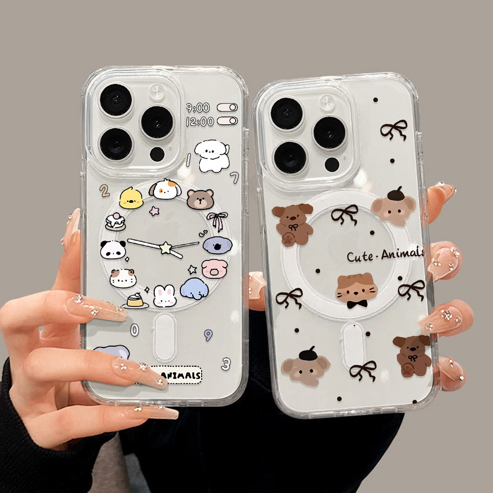 Phone Cases With Magsafe - Cute Cartoon Animals Phone Case For