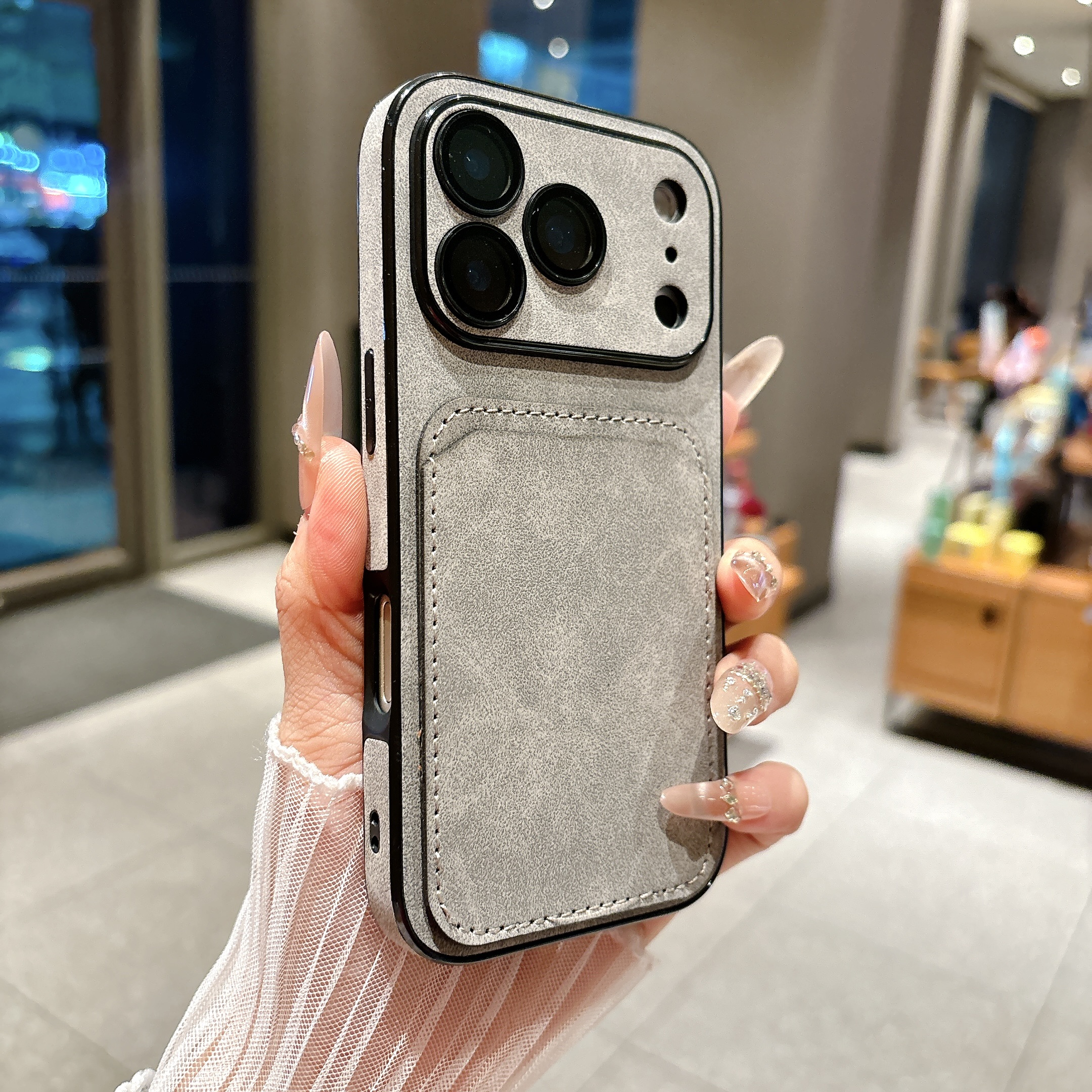 Phone Cases With Magnet - Wallet Card Holder Suede Leather Phone