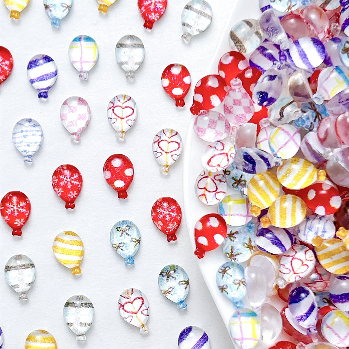 Phone Cases Europe - 50PCS New Transparent Striped Balloon Resin