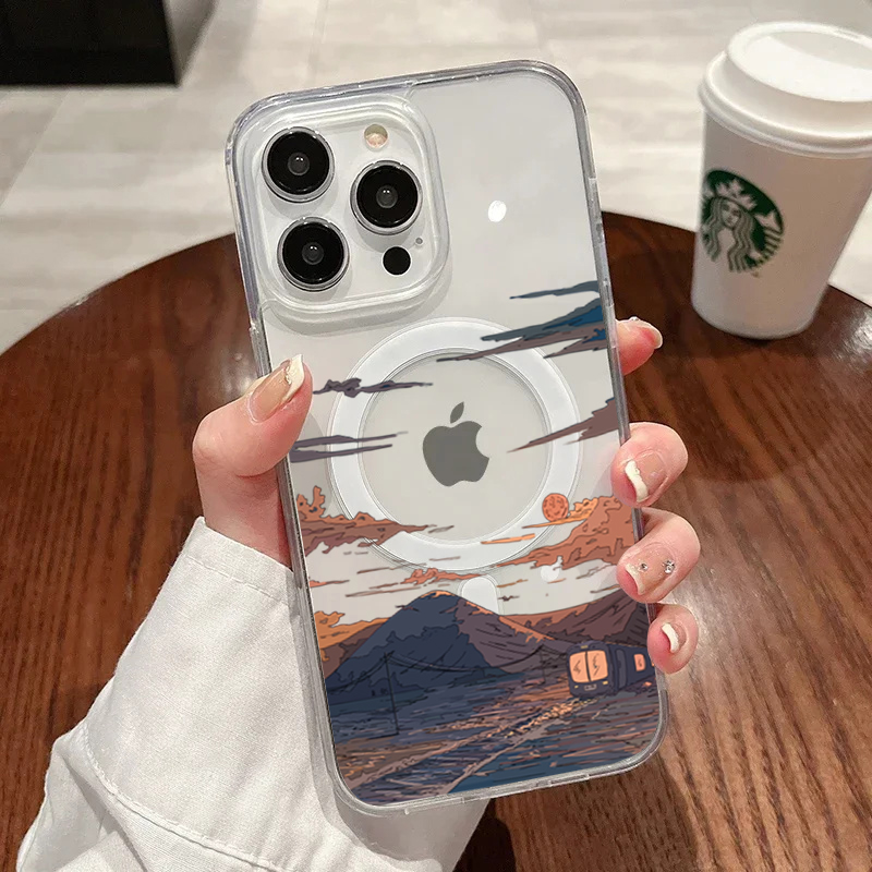 Phone Cases With Magsafe - Sunset Pattern Fashion Phone Case For