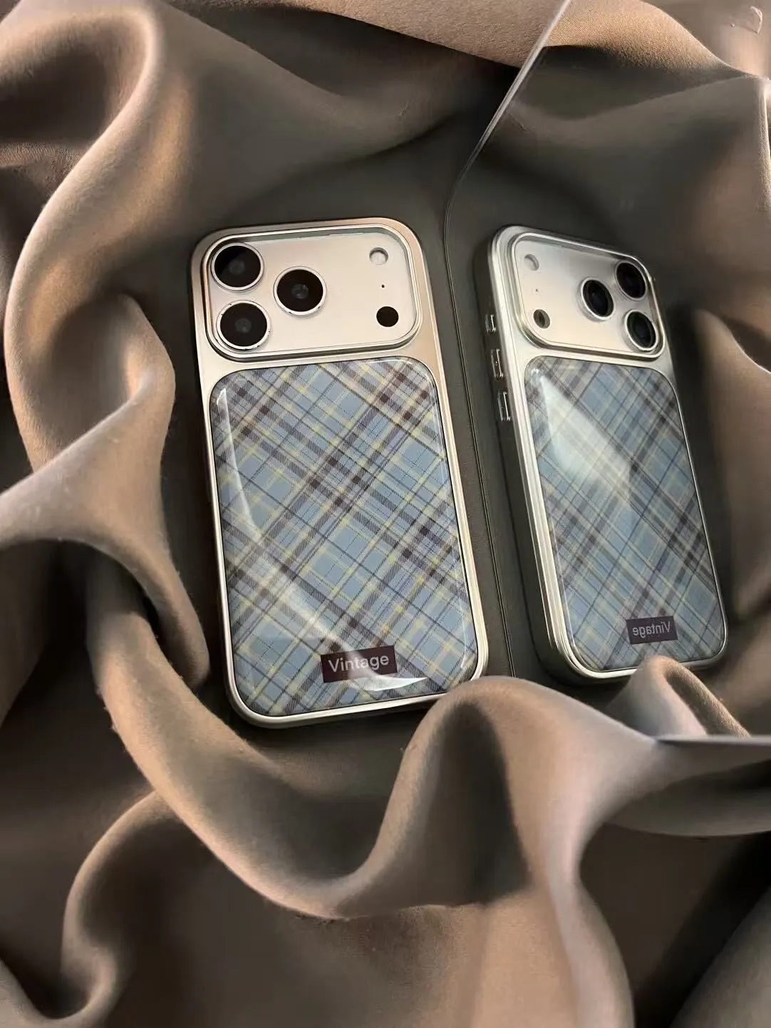 Phone Cases Brown - Japanese and Korean Ins Retro Blue