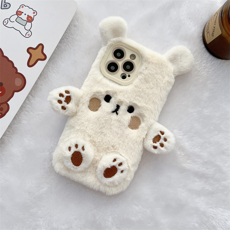 Korean 3D Cartoon Bear Fluffy  - Phone Cases Iphone 16 recension och pris