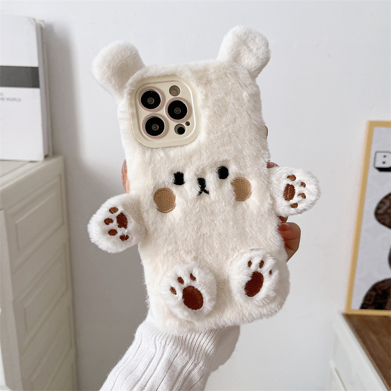 Korean 3D Cartoon Bear Fluffy  - Phone Cases Iphone 16 recension och pris