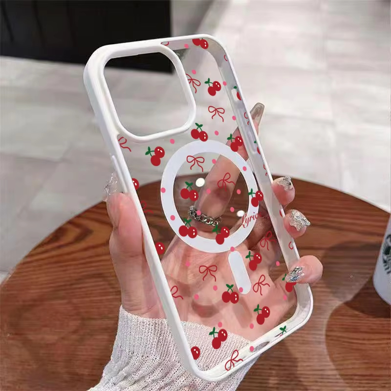 Red Cherry Printed Magnetic Ph - Phone Cases With Magnet recension och pris