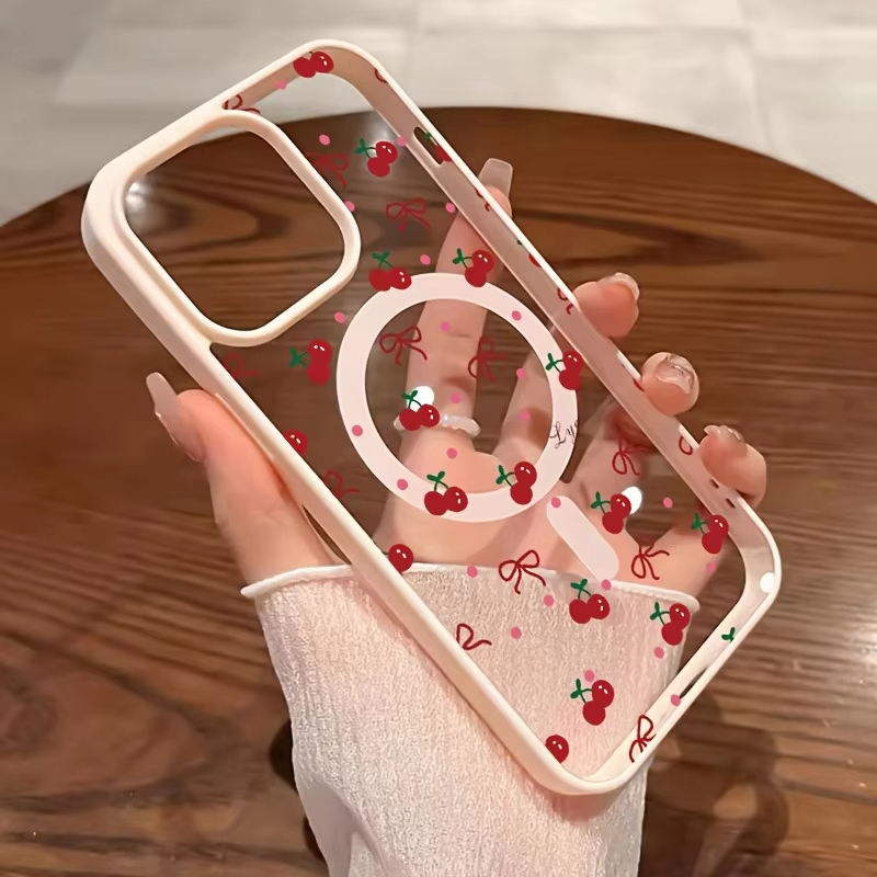 Red Cherry Printed Magnetic Ph - Phone Cases With Magnet recension och pris
