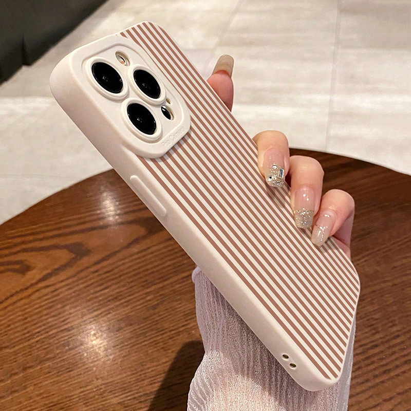 Pink Striped Painted Anti-Drop - Phone Cases Brown recension och pris