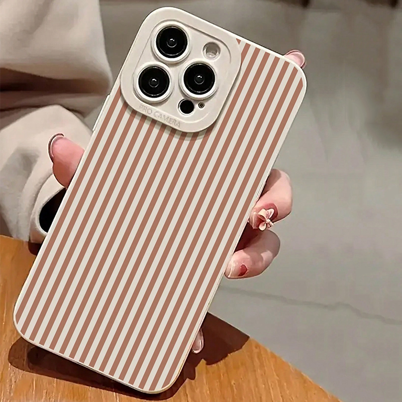 Pink Striped Painted Anti-Drop - Phone Cases Brown recension och pris