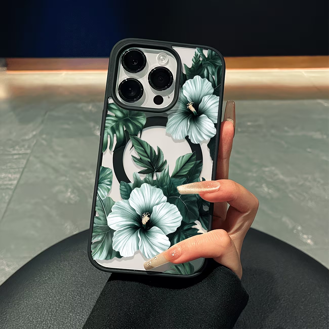 Green Floral Print Phone Case  - Phone Cases With Magsafe recension och pris