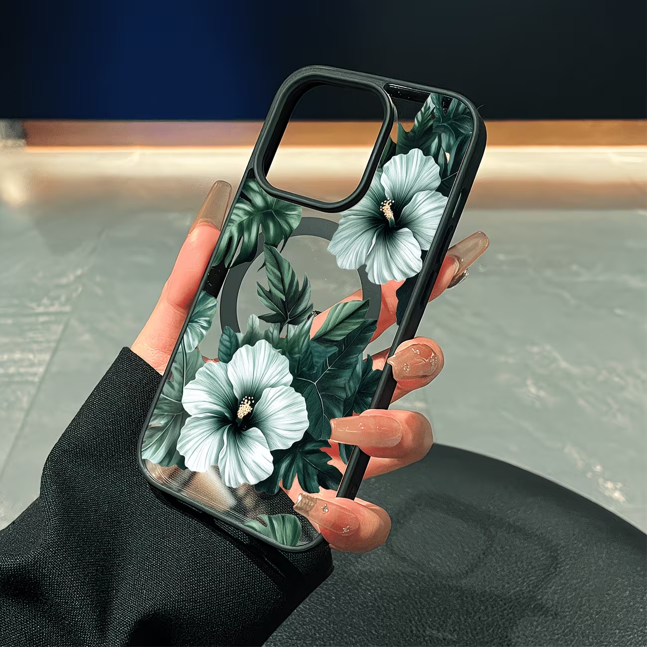 Green Floral Print Phone Case  - Phone Cases With Magsafe recension och pris